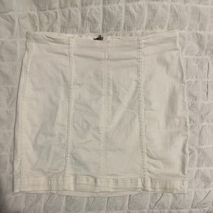 Free People White Denim Skirt